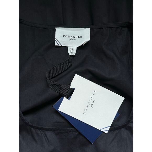 NWT Pomander Place Black Sleeveless Porto Mini LBD Cotton A-Line Pocket Dress XS - Picture 7 of 9